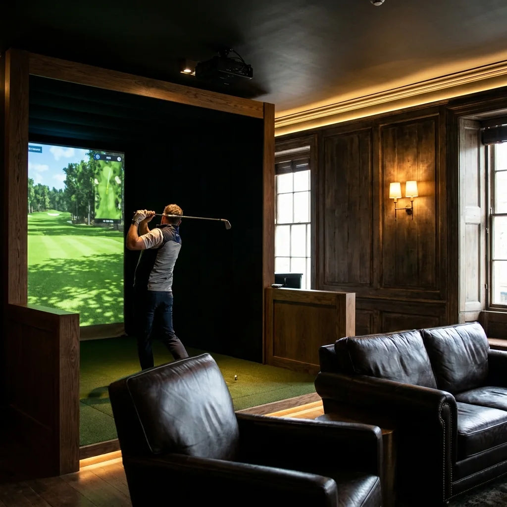 Indoor golf lounge ad image
