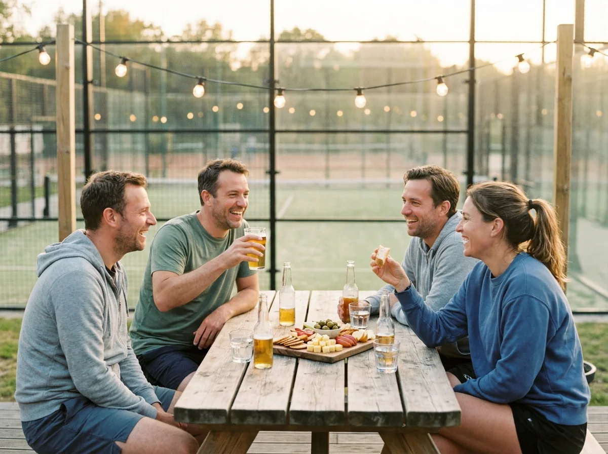 Padel club terrace after a match